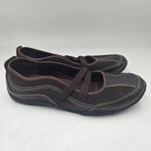 Clarks Privo Brown Mary Jane Flats Comfort Shoes womens size 6 M Casual